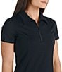 Color:Black - Image 3 - Marble Collection Nyla Short Sleeve Quarter Zip Dress