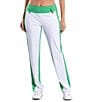 Color:White/Green - Image 1 - Rain Forest Collection Marcia Color Block Straight Leg Pants