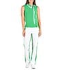 Color:White/Green - Image 3 - Rain Forest Collection Marcia Color Block Straight Leg Pants