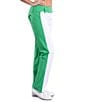 Color:White/Green - Image 4 - Rain Forest Collection Marcia Color Block Straight Leg Pants