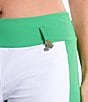 Color:White/Green - Image 5 - Rain Forest Collection Marcia Color Block Straight Leg Pants