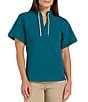 Color:Zenith - Image 3 - Safari Collection Imani Zenith Drawstring Short Sleeve Shirt