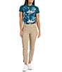 Color:Mosaico - Image 3 - Safari Collection Linda Pull-On Flat Front Stretch Pants