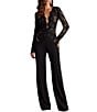 Tadashi Shoji Deep V-Neck Lace Crepe Jumpsuit - Image 1