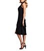 Tadashi Shoji Halter Fringe Crepe Midi Dress, Color:Black - Image 3