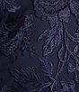 Color:Navy - Image 3 - Lace V-Neck Short Caplet 3/4 Sleeve Embroidered Midi Dress