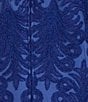 Color:Mystic Blue - Image 3 - Lace V Neckline Long Sleeve Hanky Hem Dress