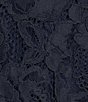 Color:Navy - Image 3 - Long Sleeve Lace Bodice Crepe Skirt Gown