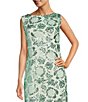 Color:Frosted Jade - Image 3 - Floral Sequin Lace Boat Neck Sleeveless Gown