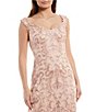 Color:Antique Pink - Image 3 - Sweetheart Neck Sleeveless Embroidered Lace Gown
