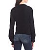 Color:Black - Image 2 - Cropped V-Neck Collared Sweater