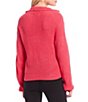 Color:Hot Pink - Image 2 - Cropped V-Neck Collared Sweater