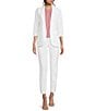 Color:White - Image 3 - High Rise Pull-On Pants