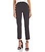 Color:Black - Image 1 - High-Rise Straight-Fit Pull-On Stretch Dress Pants
