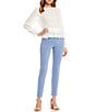 Color:Infinity Blue - Image 3 - High-Waisted Flat-Front Pull-On Suiting Skinny Pants