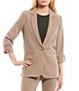 Color:Truffle - Image 1 - Coordinating Notch Collar Roll Tab Suiting Blazer