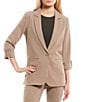 Color:Truffle - Image 3 - Coordinating Notch Collar Roll Tab Suiting Blazer