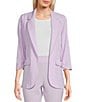Color:New Lavender - Image 1 - Coordinating Ruched Sleeve Notched Collar Blazer