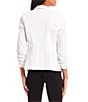 Takara Ruched Sleeve Suiting Blazer, Color:White - Image 2