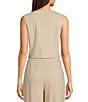 Takara Sleeveless Linen-Blend Coordinating Vest, Color:Natural - Image 2