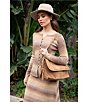 Talisman Essence Wool Blend Ombre Knit Round Neck Long Sleeve Button Closure Coordinating Top, Color:Caramel Ombre - Image 9