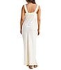 Talisman Luca Silk Jacquard V-Neck Sleeveless Lace Slip Dress, Color:Ivory - Image 2