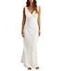 Talisman Luca Silk Jacquard V-Neck Sleeveless Lace Slip Maxi Dress - Image 4