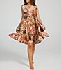 Color:Enchanted Patchwork - Image 4 - Lucky Charm Enchanted Patchwork Print V-Neck Tiered Swing Dress
