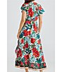 Color:Toledo - Image 2 - Toledo Floral Print V-Neck Short Sleeve Ruffle Hem Palm Springs Wrap Dress