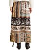 Color:Tapestry - Image 2 - Trixie Crepe Shift Side Adjustable Drawstring Tapestry Print Maxi Skirt