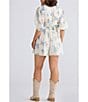 Talisman Voile V-Neck Ballon Sleeve Button Front Romper - Image 5