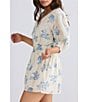 Talisman Voile V-Neck Ballon Sleeve Button Front Romper - Image 6