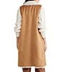 Talisman Wanderer Faux Suede Notch Collar Open Front Vest, Color:Tan - Image 2