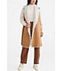 Talisman Wanderer Faux Suede Notch Collar Open Front Vest, Color:Tan - Image 3
