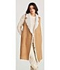 Talisman Wanderer Faux Suede Notch Collar Open Front Vest, Color:Tan - Image 6