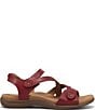 Color:Cranberry - Image 2 - Big Time Leather Strap Sandals