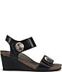 Color:Black - Image 2 - Carousel 3 Leather Wedge Sandals