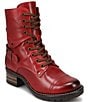 Color:Classic Red - Image 1 - Crave Leather Lug Sole Combat Booties