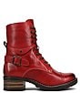 Color:Classic Red - Image 2 - Crave Leather Lug Sole Combat Booties