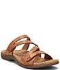 Color:Caramel - Image 1 - Double U Leather Slide Sandals