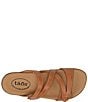 Color:Caramel - Image 5 - Double U Leather Slide Sandals