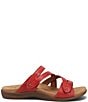 Color:True Red - Image 2 - Double U Leather Slide Sandals