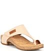 Color:Natural - Image 1 - Leather Toe Loop Thong Sandals