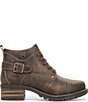 Taos Footwear Mini Crave Distressed Leather Buckle Strap Hardware Ankle Booties - Image 2