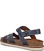 Color:Dark Blue - Image 3 - Sideways Leather Sandals