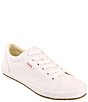 Color:White/white - Image 1 - Star Washed Canvas Lace-Up Sneakers