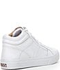 Color:White - Image 2 - Women's Winner High Top Leather Side Zip Sneakers