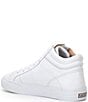 Color:White - Image 3 - Women's Winner High Top Leather Side Zip Sneakers
