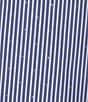Tara Jarmon Caly Stripe Print Point Collar Short Puff Sleeve Rhinestone Top, Color:Indigo - Image 8