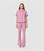 Tara Jarmon Camilia Denim Point Collar Short Sleeve Button Front Top, Color:Vieux Rose - Image 6